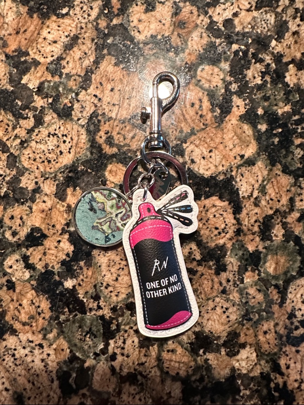 One of No Other Kind Pink Spray Can Keychain by